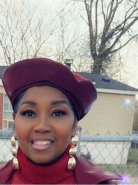 AKIRA Burgundy Leather Beret